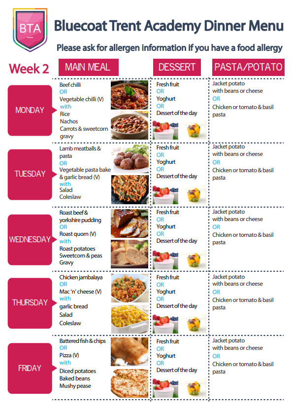 BTA Menu Week 2