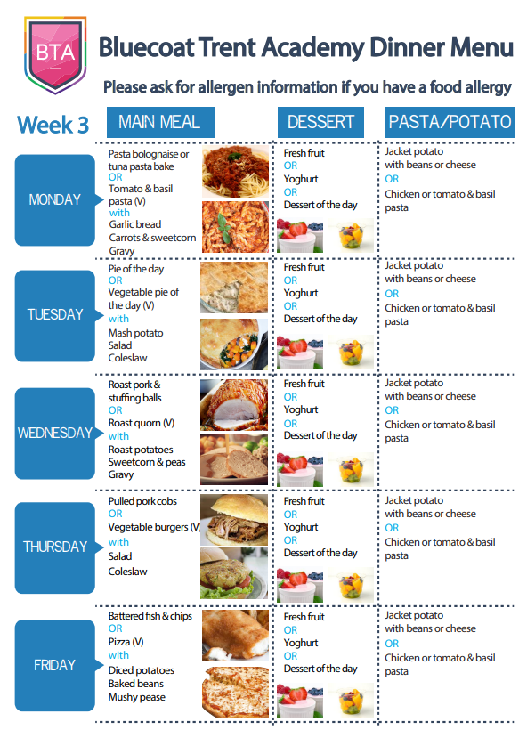 BTA Menu Week 3